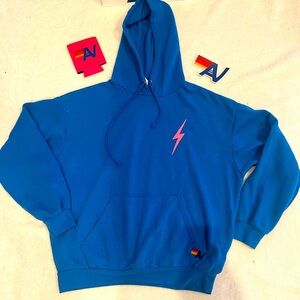 - NWT Aviator Nation Bolt Stitch Relaxed Pullover Hoodie Ocean Medium RARE